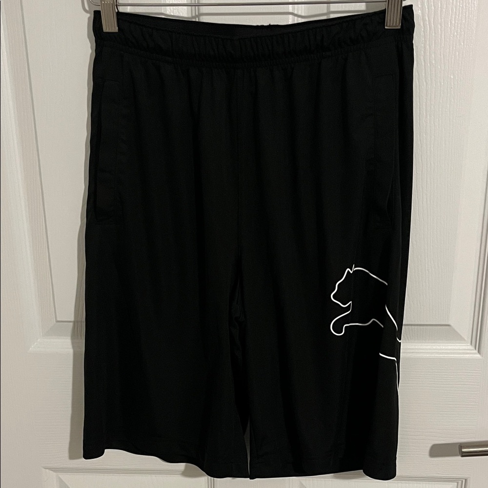 Puma Black Athletic Shorts Sporty Soccer Fitness Sporty Summer Gym Blokecore - Picture 1 of 10